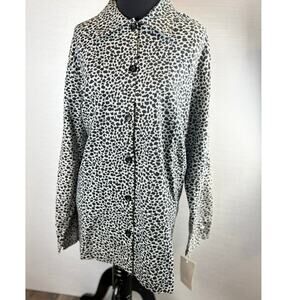 Liz Claiborne stretch with lycra animal print heavy blouse women's size XL NEW